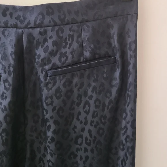 Thakoon Addition Black Leopard Print Slim Fit Tapered Trousers Sz 2 - Picture 9 of 14